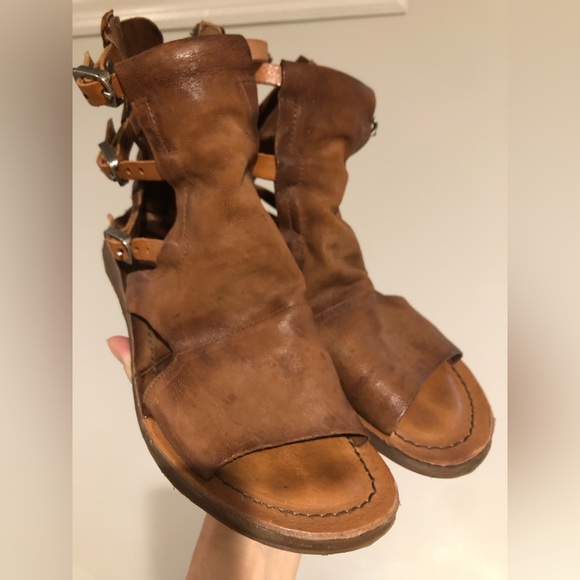 A.S.98 - cognac leather sandals - Picture 3 of 8